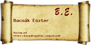 Bacsák Eszter névjegykártya
