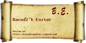Bacsák Eszter névjegykártya