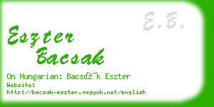 eszter bacsak business card